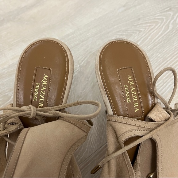 Aquazzura Sexy Thing Nude Peep Toe Heels size 39 1/2 - Picture 3 of 10